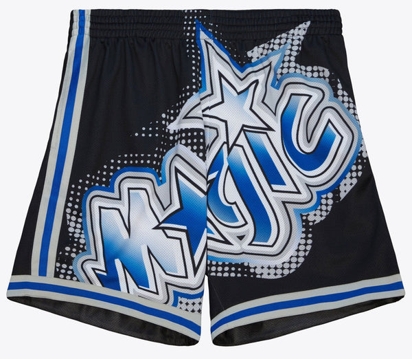 MENS MITCHELL & NESS NBA BIG FACE 7.0 FASHION SHORTS MAGIC