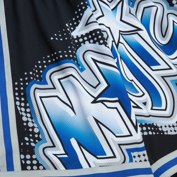 MENS MITCHELL & NESS NBA BIG FACE 7.0 FASHION SHORTS MAGIC