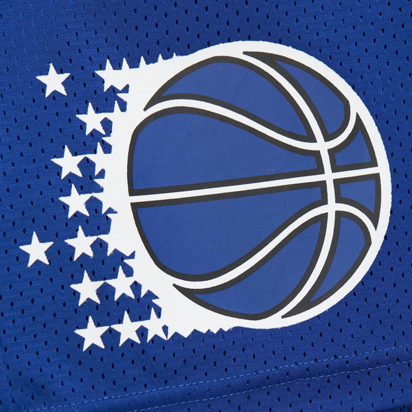 MENS MITCHELL & NESS NBA GAMEDAY MESH 7IN SHORTS VINTAGE LOGO MAGIC