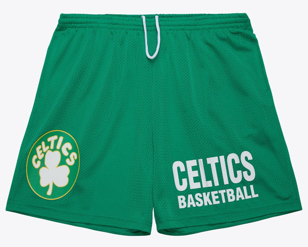 MENS MITCHELL & NESS NBA GAMEDAY MESH 7IN SHORTS VINTAGE LOGO CELTICS