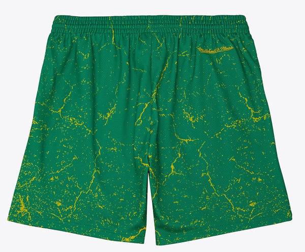 MENS MITCHELL & NESS NBA PLAYER BURST MESH SHORTS CELTICS LARRY BIRD