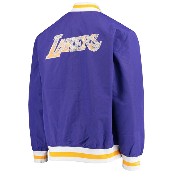 [OJBF1201-LALYYPPPDKPR] MENS MITCHELL & NESS 75TH ANNI WARM UP JACKET LAKERS