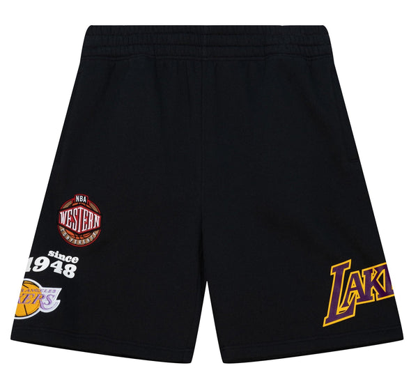 MENS MITCHELL & NESS NBA TEAM ORIGINS FLEECE SHORTS LAKERS