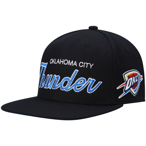 [HHSS3280-OCTYYPPPBLCK] MENS MITCHELL & NESS NBA TEAM SCRIPT 2 SNAPBACK THUNDER