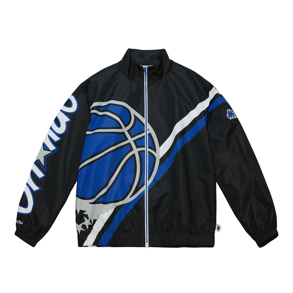MENS MITCHELL & NESS EXPLODED LOGO WARM UP JACKET MAGIC