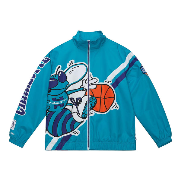 MENS MITCHELL & NESS EXPLODED LOGO WARM UP JACKET HORNETS