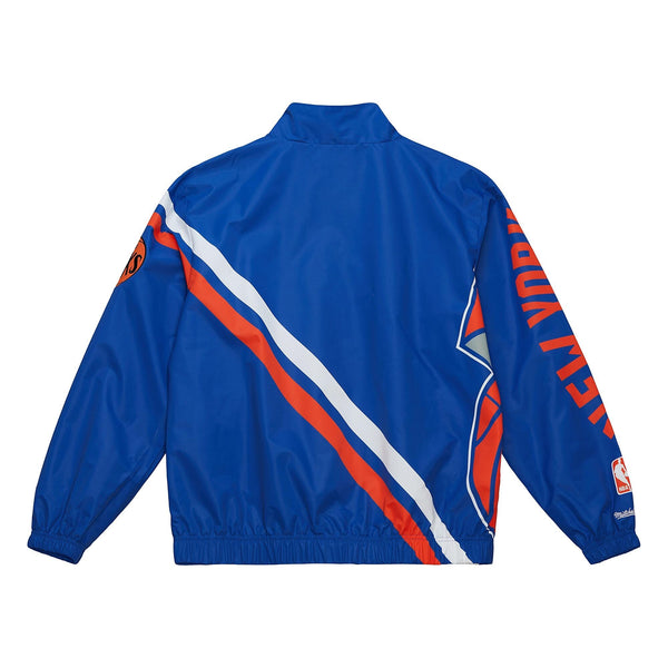 MENS MITCHELL & NESS EXPLODED LOGO WARM UP JACKET KNICKS