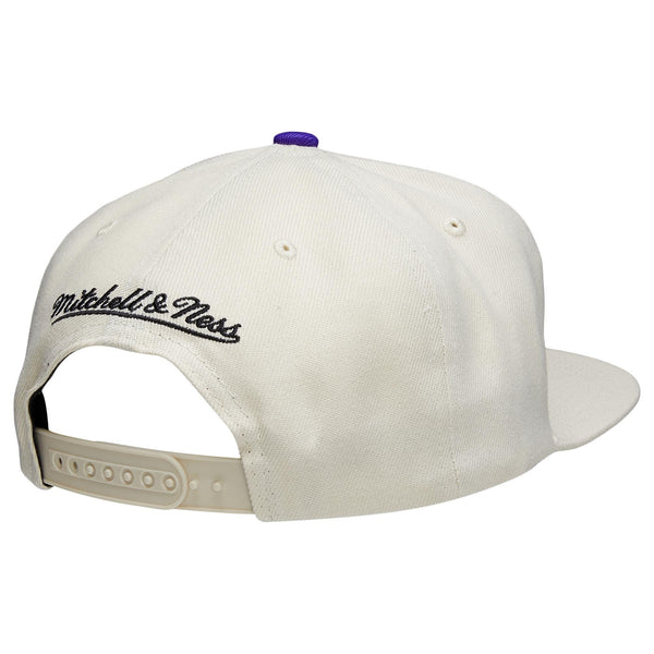 Mens MITCHELL & NESS NBA OFF WHITE SNAPBACK HWC LAKERS