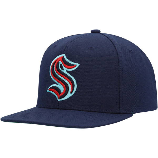 MENS MITCHELL & NESS NHL ALTERNATE FLIP SNAPBACK KRAKEN - NAVY