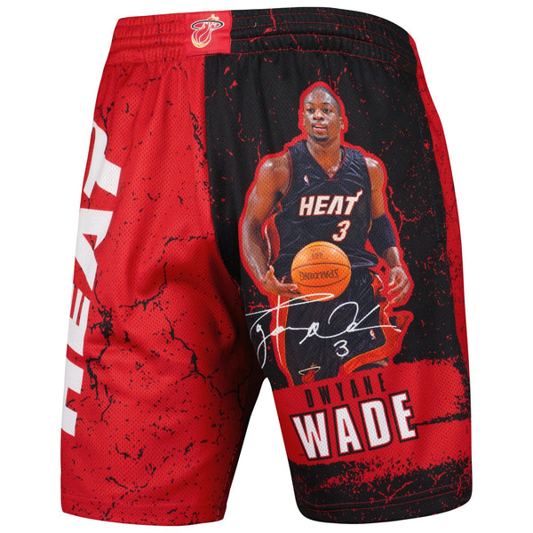 MENS MITCHELL & NESS NBA PLAYER BURST MESH SHORTS HEAT DWYANE WADE