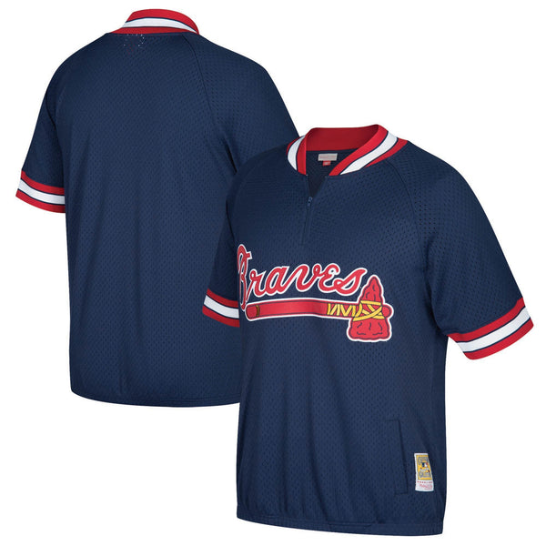 Mens Mitchell & Ness MLB AUTHENTIC BP JERSEY - 1/4 ZIP BRAVES 1991