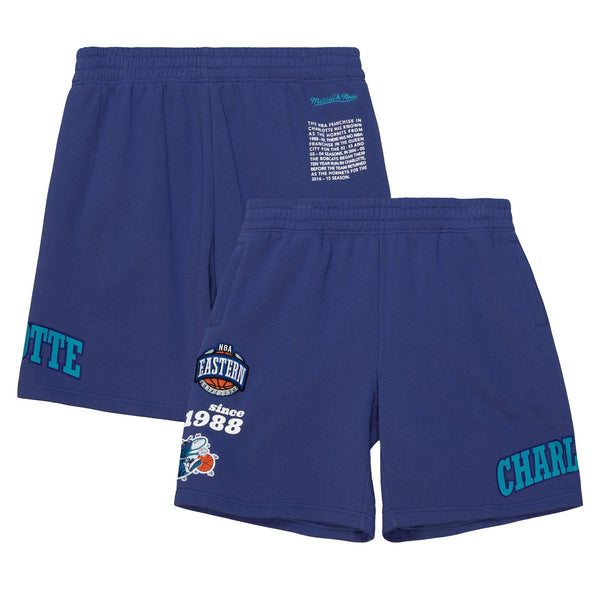 MENS MITCHELL & NESS NBA TEAM ORIGINS FLEECE SHORTS HORNETS