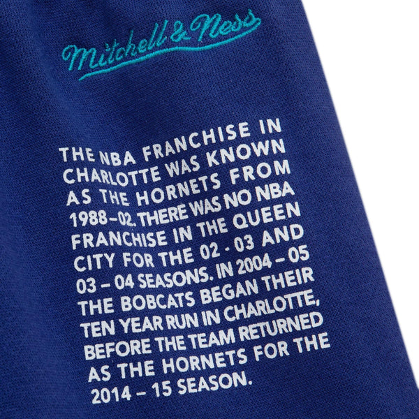 MENS MITCHELL & NESS NBA TEAM ORIGINS FLEECE SHORTS HORNETS
