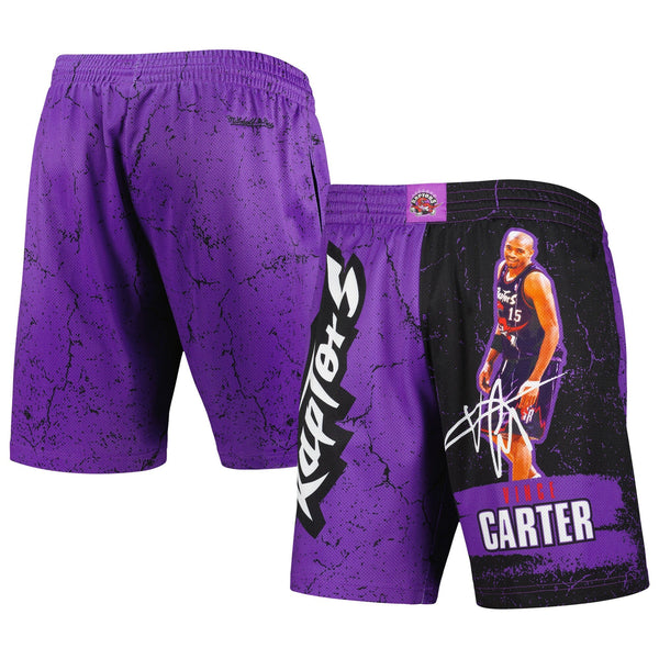 MENS MITCHELL & NESS NBA PLAYER BURST MESH SHORTS RAPTORS VINCE CARTER