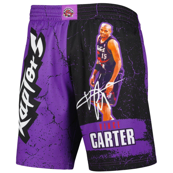 MENS MITCHELL & NESS NBA PLAYER BURST MESH SHORTS RAPTORS VINCE CARTER