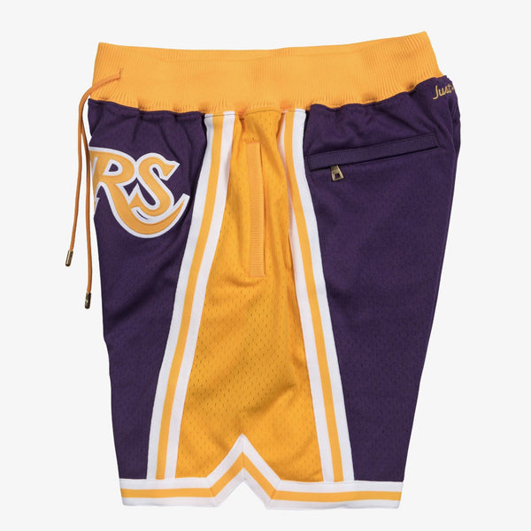 MENS MITCHELL & NESS NBA JUST DON ROAD SHORTS LAKERS 1996