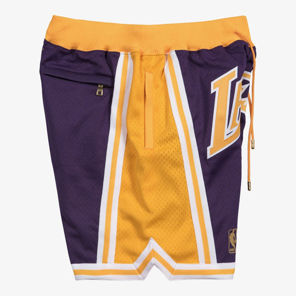 MENS MITCHELL & NESS NBA JUST DON ROAD SHORTS LAKERS 1996