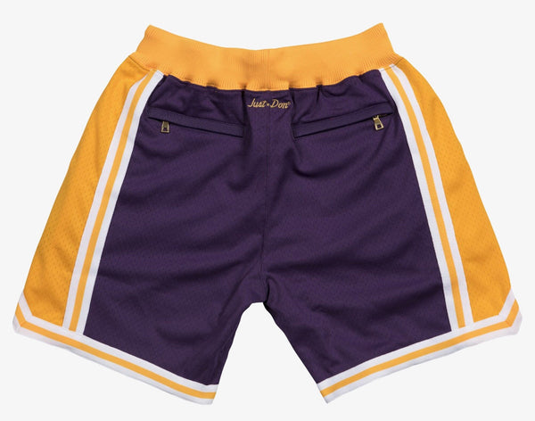 MENS MITCHELL & NESS NBA JUST DON ROAD SHORTS LAKERS 1996