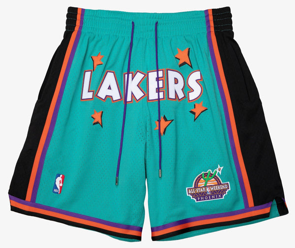 MENS MITCHELL & NESS NBA JUST DON ROOKIE SHORTS LAKERS 1995