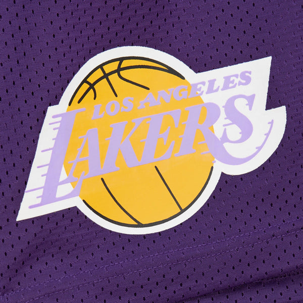 MENS MITCHELL & NESS NBA GAMEDAY MESH 7IN SHORTS VINTAGE LOGO LAKERS