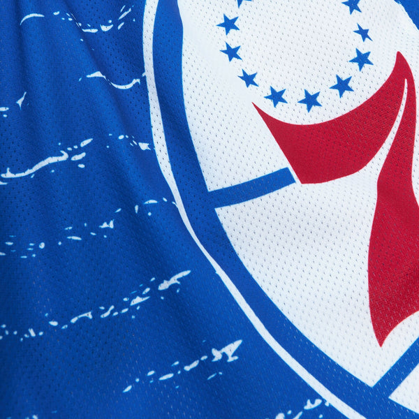 MENS MITCHELL & NESS NBA JUMBOTRON 3.0 SHORTS 76ERS