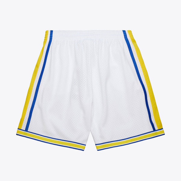 MENS MITCHELL & NESS NBA WHITE SHORTS WARRIORS 1990