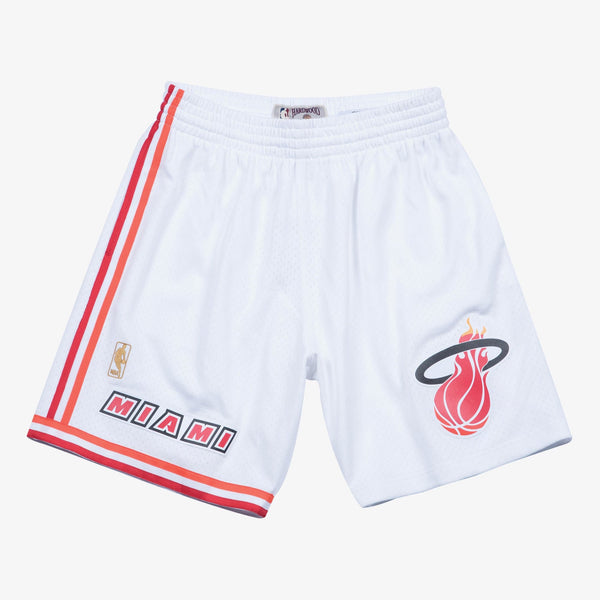 MENS MITCHELL & NESS NBA SWINGMAN SHORTS HOME HEAT 96-97