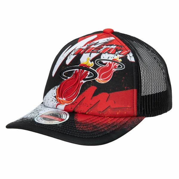 Mens MITCHELL & NESS NBA HYPER TRUCKER SNAPBACK HWC HEAT