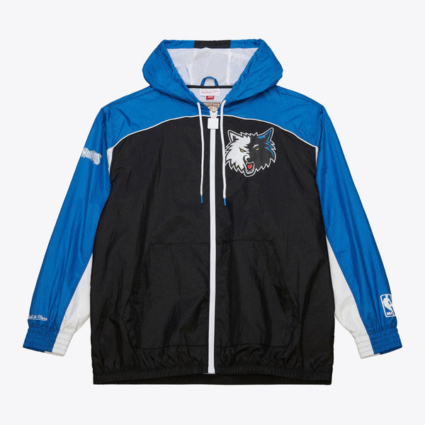 MENS MITCHELL & NESS BIG SHOT PREMIUM WINBREAKER VINTAGE LOGO TIMBERWOLVES