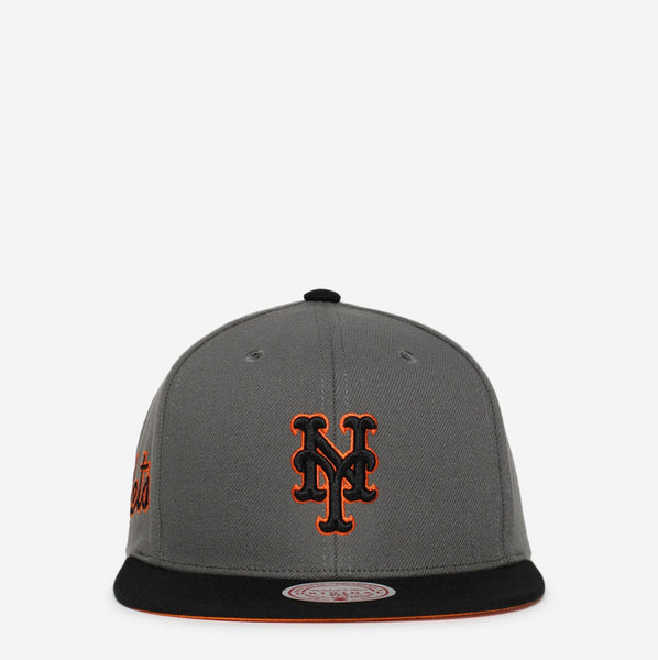 MENS MITCHELL & NESS MLB STORM FRONT SNAPBACK METS - GREY