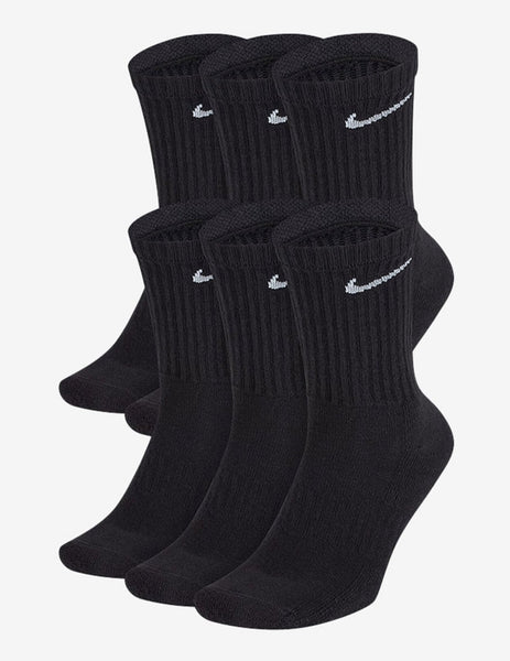 [SX7666-010] MENS NIKE EVERYDAY CUSHIONED UNISEX ADULT 6 PAIR CREW SOCKS