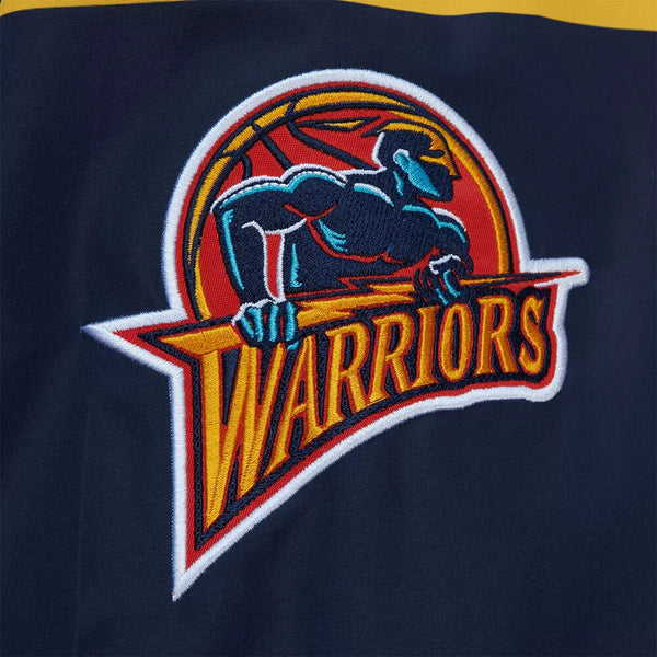 MENS MITCHELL & NESS EXPLODED LOGO WARM UP JACKET WARRIORS