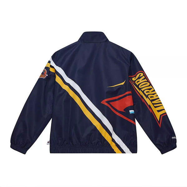 MENS MITCHELL & NESS EXPLODED LOGO WARM UP JACKET WARRIORS