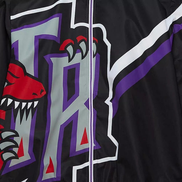 MENS MITCHELL & NESS EXPLODED LOGO WARM UP JACKET RAPTORS