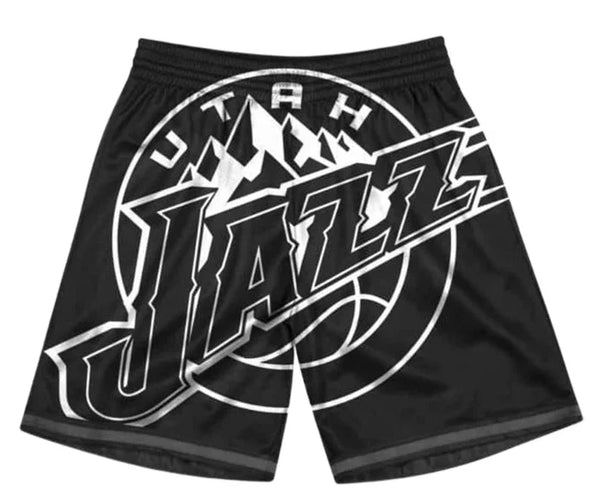 MENS MITCHELL & NESS NBA BIG FACE 3.0 FASHION SHORTS JAZZ