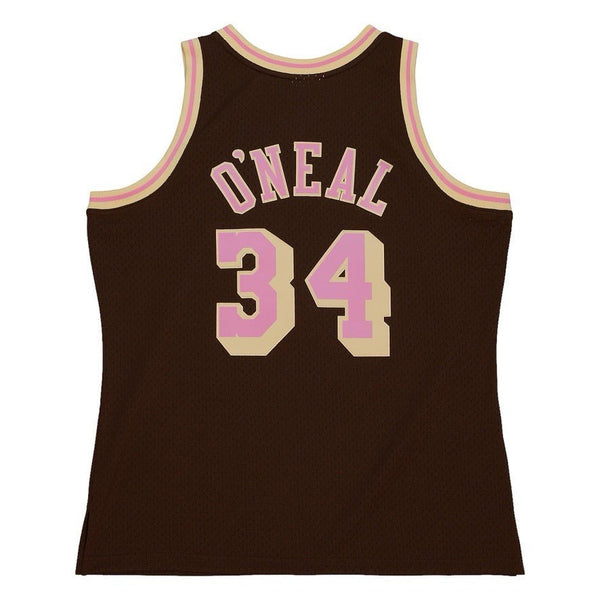 MENS MITCHELL & NESS BROWN SUGAR BACON SWINGMAN JERSEY LAKERS 1996 SHAQ O'NEAL
