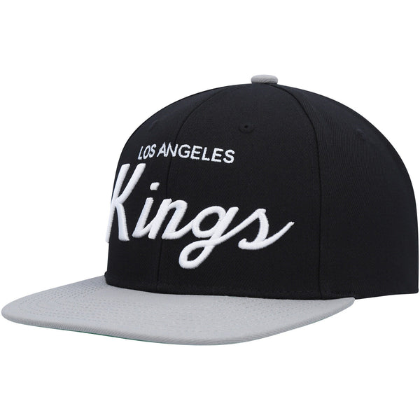 MENS MITCHELL & NESS NHL VINTAGE SCRIPT SNAPBACK KINGS - BLACK