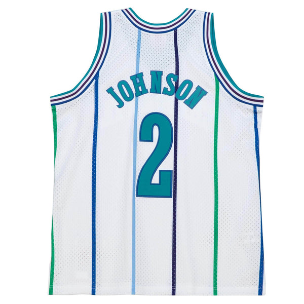 MITCHELL & NESS NBA WHITE JERSEY CHARLOTTE HORNETS 1992 LARRY JOHNSON
