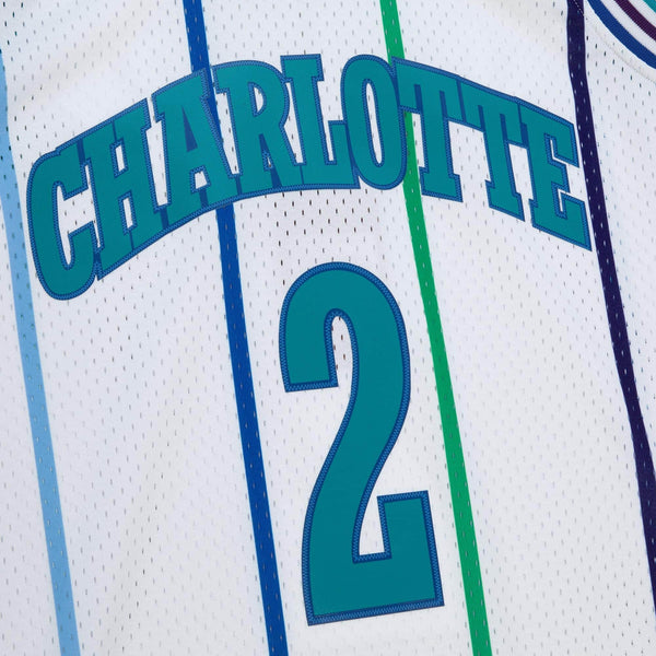 MITCHELL & NESS NBA WHITE JERSEY CHARLOTTE HORNETS 1992 LARRY JOHNSON