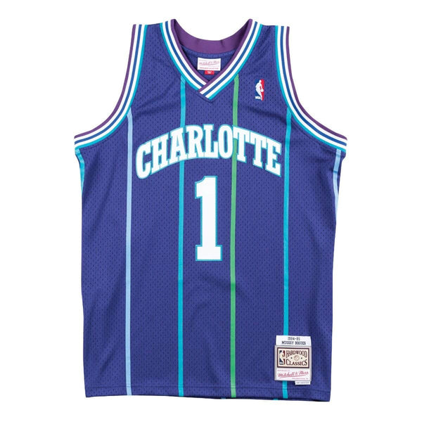 Mens Mitchell & Ness NBA SWINGMAN ALTERNATE JERSEY - HORNETS 94 MUGGSY BOGUES