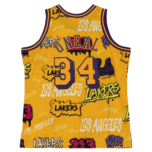 MITCHELL & NESS NBA SLAP STICKER SWINGMAN JERSEY LA LAKERS 1996 SHAQUILLE O'NEAL