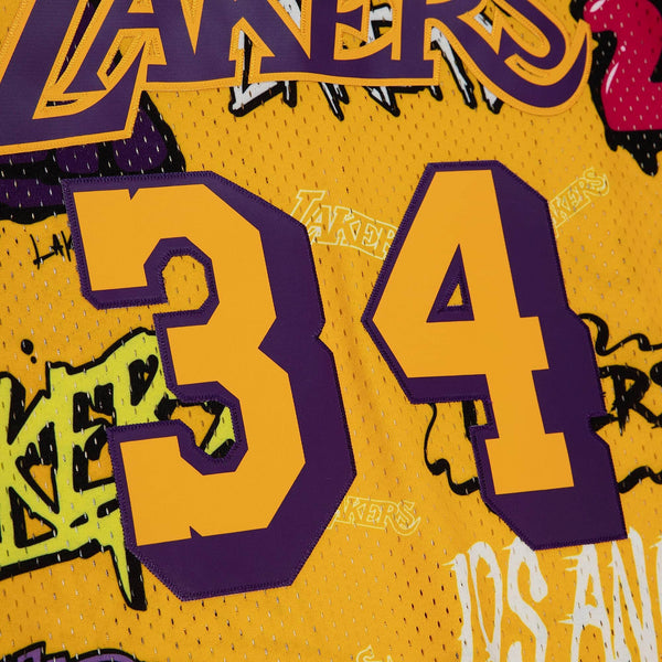 MITCHELL & NESS NBA SLAP STICKER SWINGMAN JERSEY LA LAKERS 1996 SHAQUILLE O'NEAL