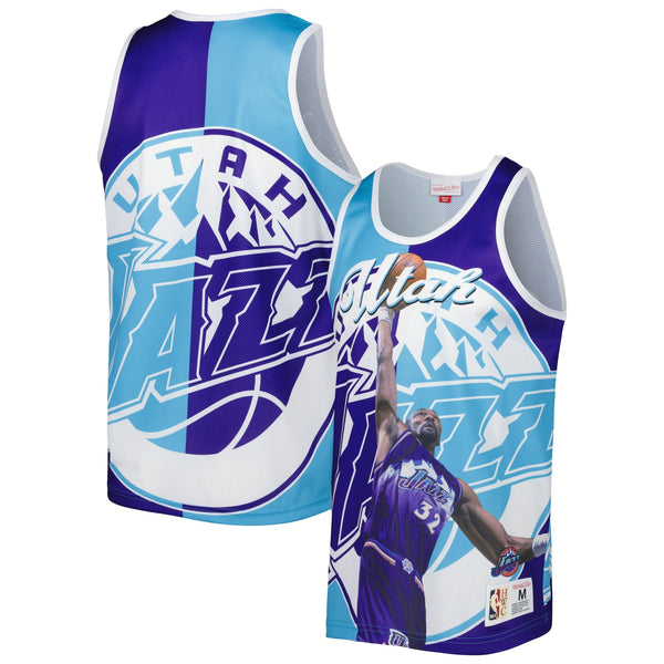 MENS MITCHELL & NESS SUBLIMATED PLAYER TANK JAZZ KARL MALONE