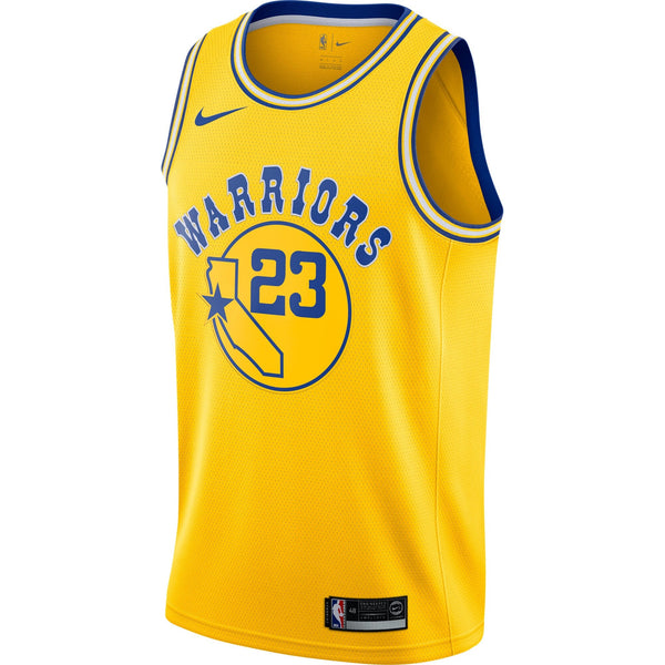 [9Z2B7B1AP-GREEN] Youth Nike NBA GSW Draymond Green Gold Hardwood Classics Swingman Jersey