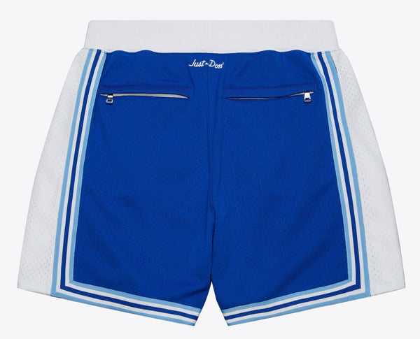 MENS MITCHELL & NESS NBA JUST DON BLUE 7IN SHORTS LAKERS