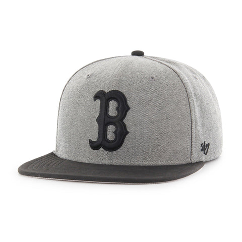 Mens 47 Brand Boston Red Sox Captain Snapback - Grey/Black - sneakAR