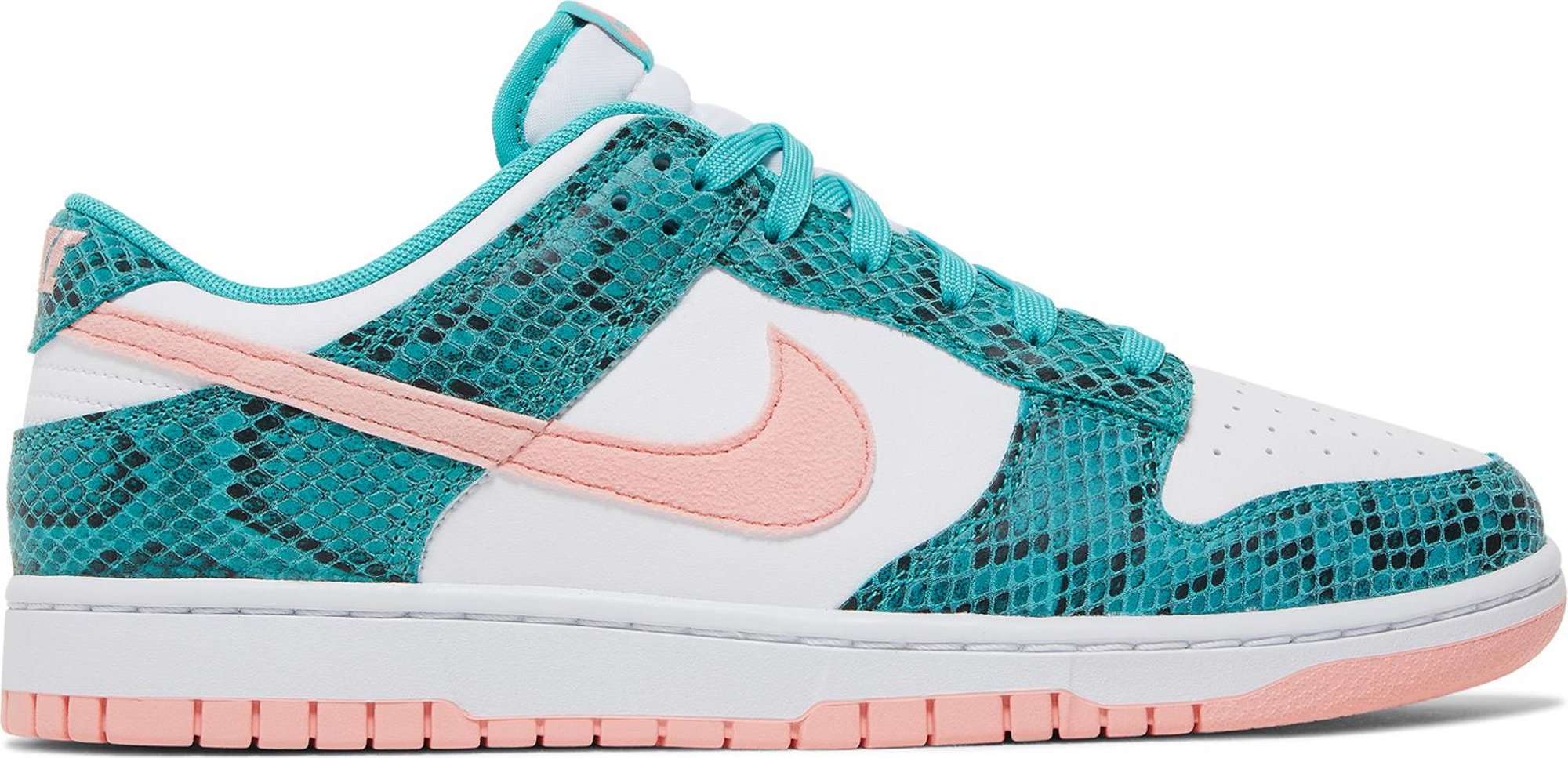 [DR8577-300] Mens Nike Dunk Low 'Snakeskin Washed Teal Bleached Coral'