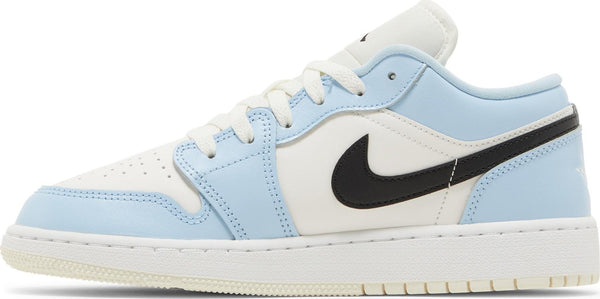 [554723-401] Youth Air Jordan Retro 1 Low 'Ice Blue Black' (GS)