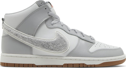 [DR8805-003] Mens Nike Dunk High University 'Chenille Swoosh Light Smoke Grey'