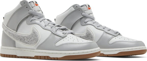 [DR8805-003] Mens Nike Dunk High University 'Chenille Swoosh Light Smoke Grey'